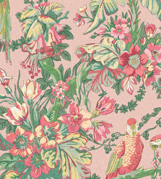 Parrot Talk Wallpaper by Woodchip & Magnolia Sunset Pink
