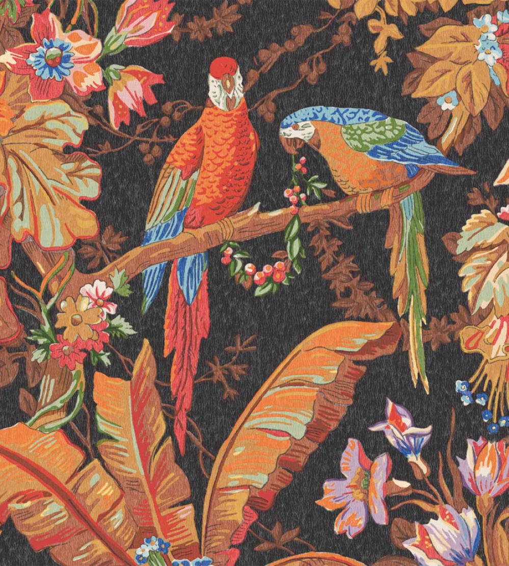 Parrot Talk Wallpaper by Woodchip & Magnolia Terracotta Sunset