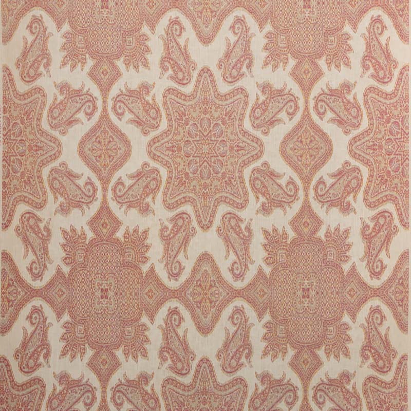 Parsa Pinks Rose on Ecru Linen fabric by Home Couture