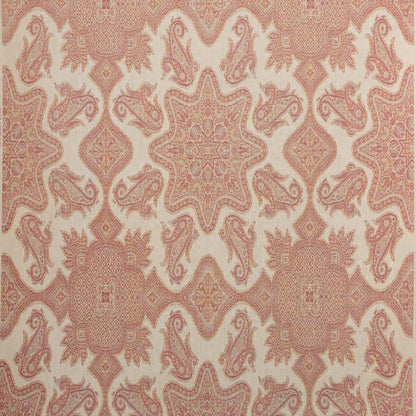 Parsa Pinks Rose on Ecru Linen fabric by Home Couture