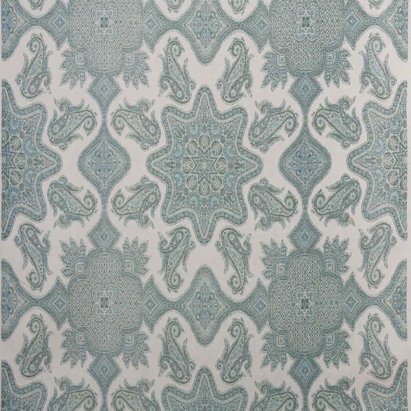 Parsa Slate Seaside on Ecru Linen fabric by Home Couture