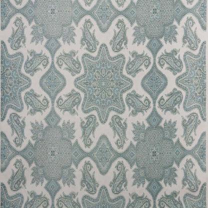 Parsa Slate Seaside on Ecru Linen fabric by Home Couture