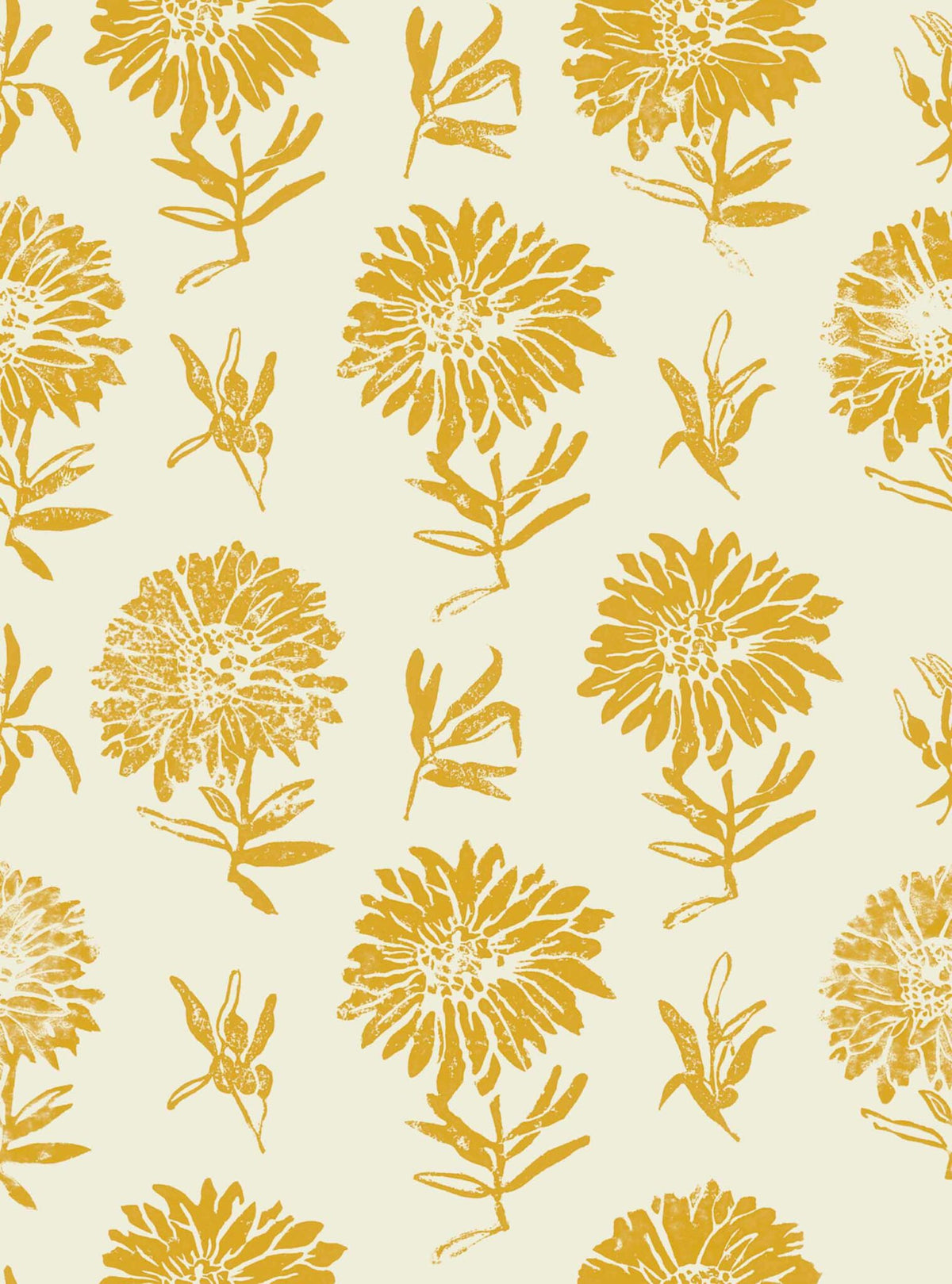 Parterre wallpaper by Coordonné in Curry, flat pattern view