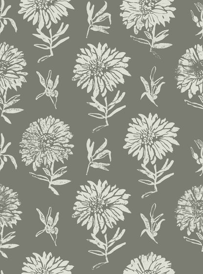 Parterre wallpaper by Coordonné in Laguna, flat pattern view