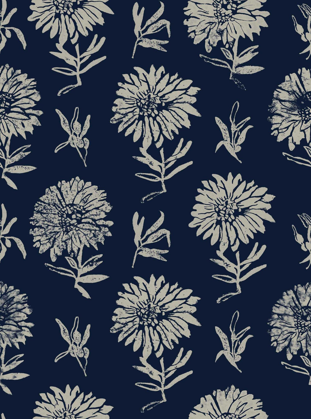 Parterre wallpaper by Coordonné in Noche, flat pattern view