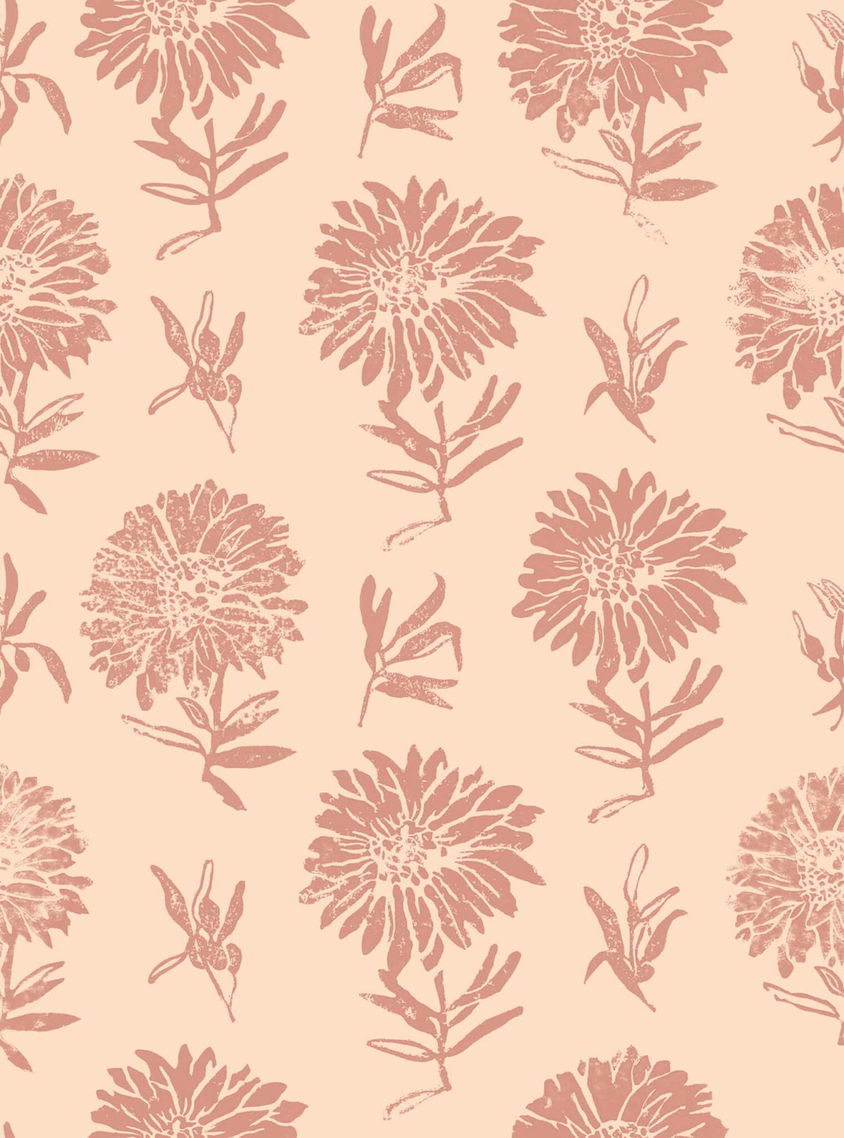 Parterre wallpaper by Coordonné in Rosa, flat pattern view