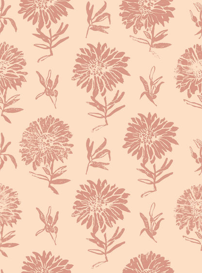 Parterre wallpaper by Coordonné in Rosa, flat pattern view