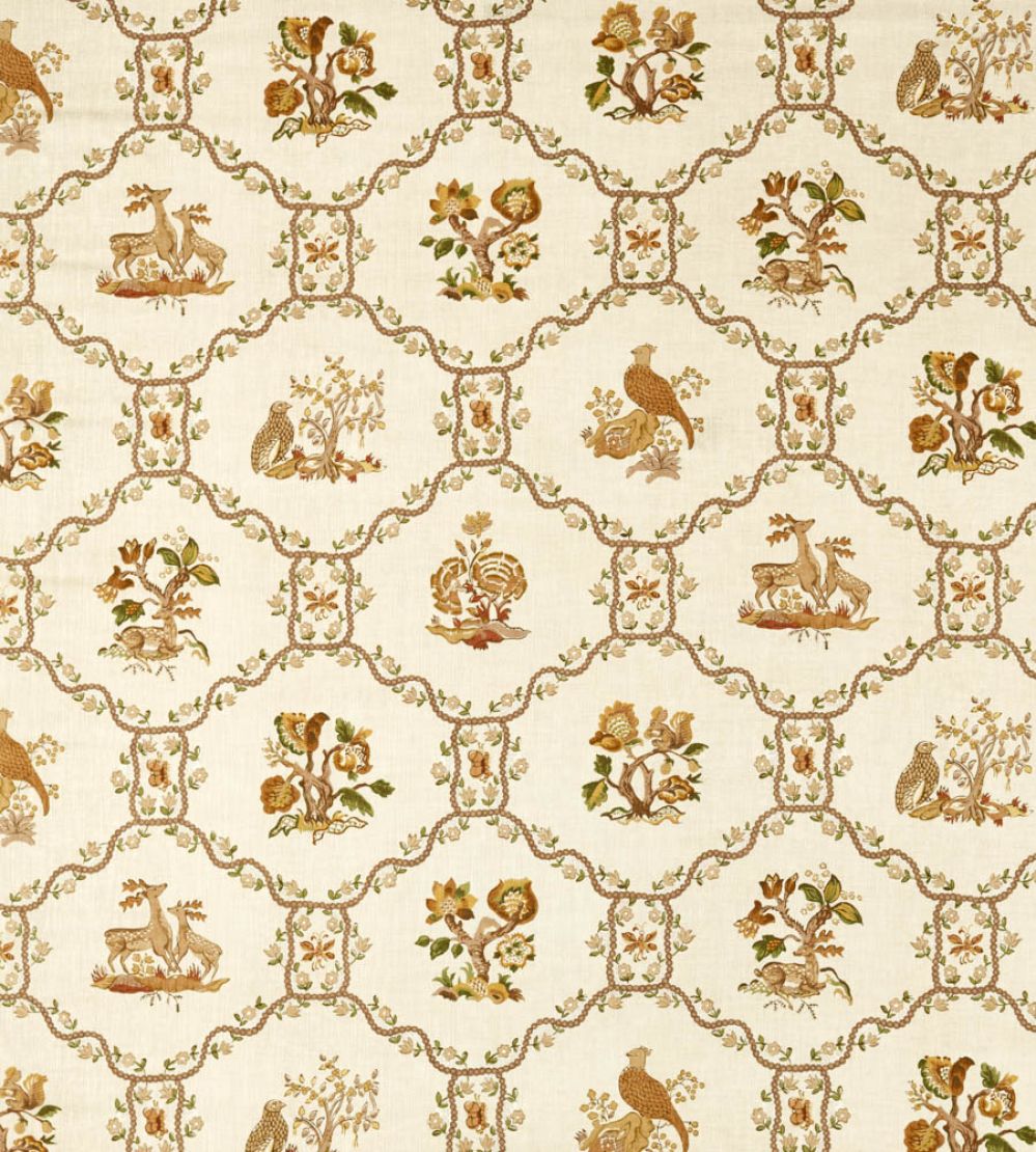 Partridge & Pear Fabric by Sanderson Walnut/Harvest