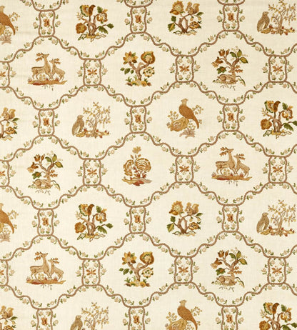 Partridge & Pear Fabric by Sanderson Walnut/Harvest