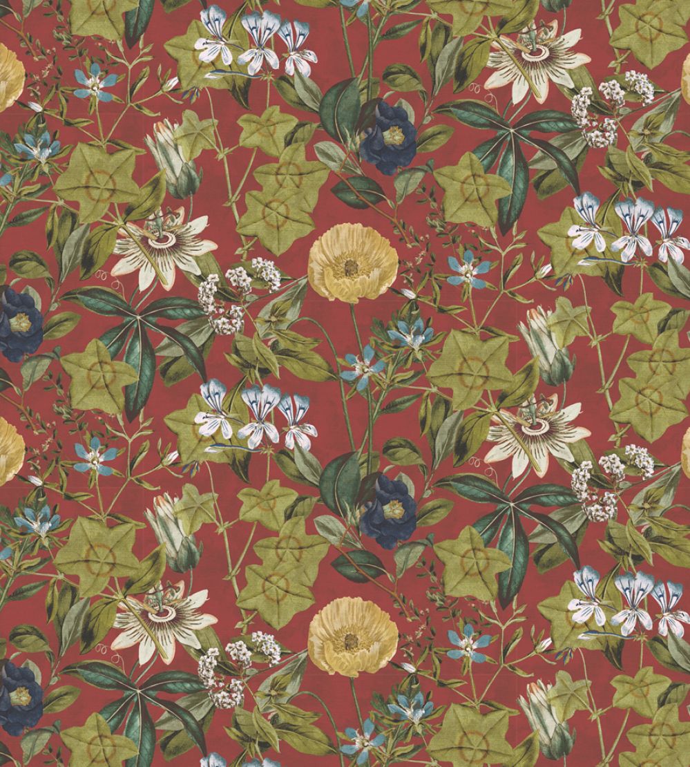 Passiflora Fabric by Clarke & Clarke Rouge