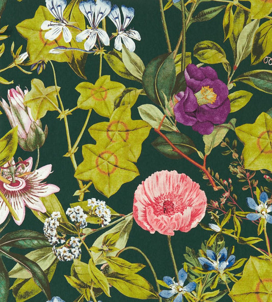 Passiflora Wallpaper by Clarke & Clarke Emerald