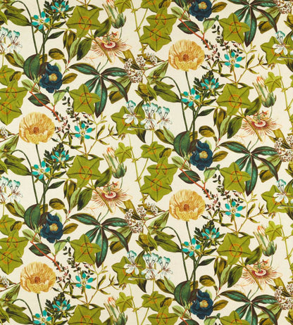 Passiflora Outdoor Fabric by Clarke & Clarke Denim
