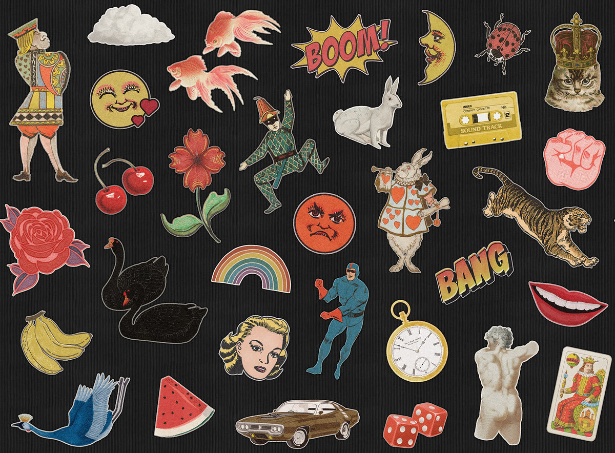 Patches Black mural by Rebel Walls