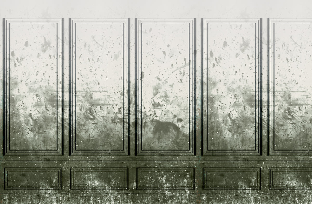 Patinated Panels Moss mural by Rebel Walls