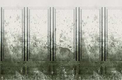 Patinated Panels Moss mural by Rebel Walls