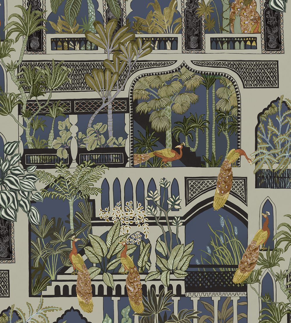 Peacock Arches Wallpaper by Josephine Munsey Petrol