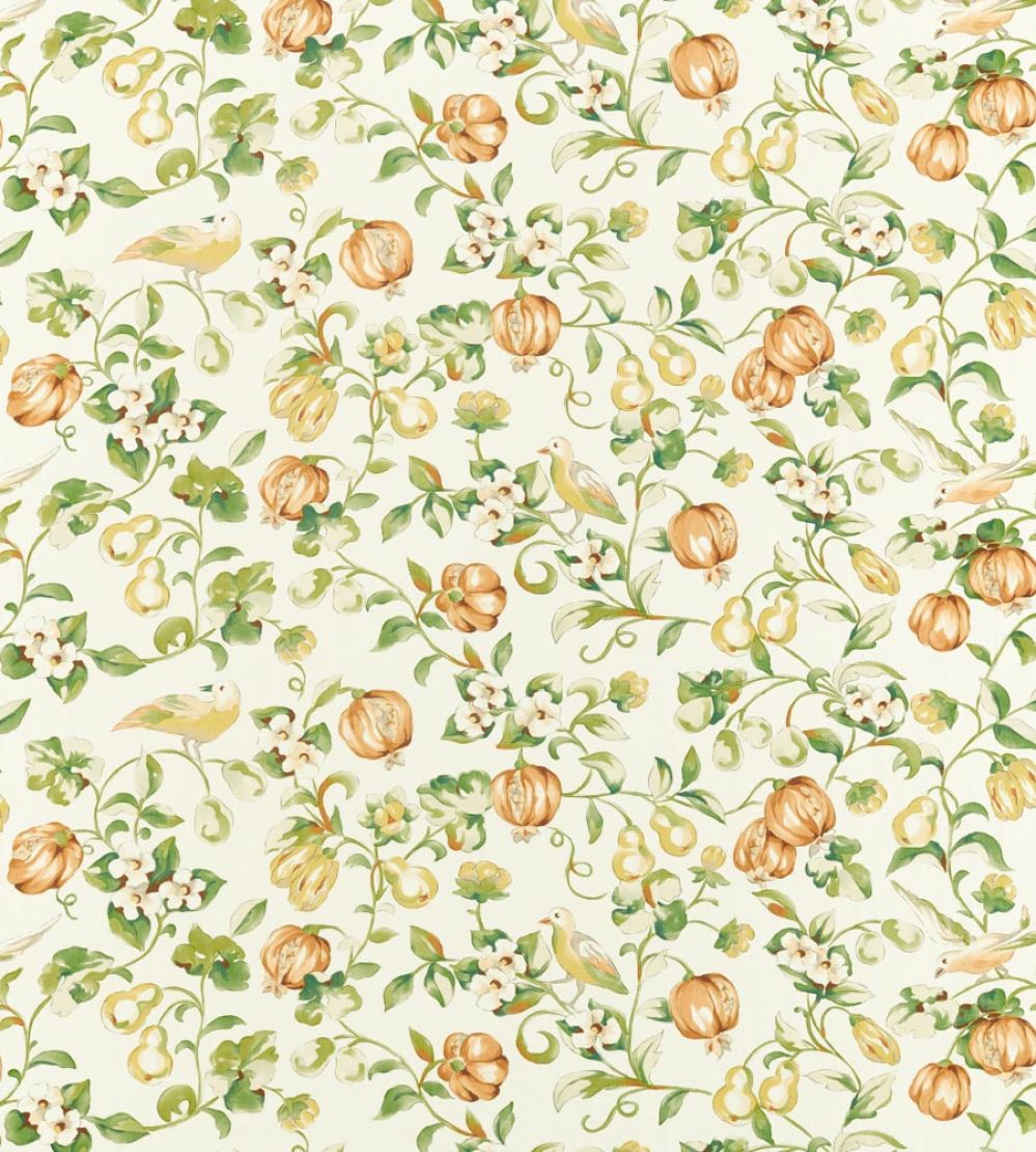Pear & Pomengranate Fabric by Sanderson Teal/Papaya