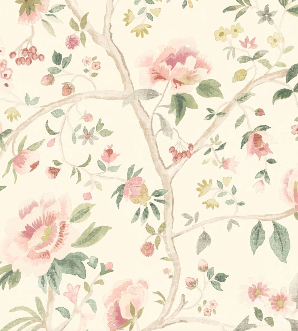 Peonia Wallpaper by Woodchip & Magnolia Cream