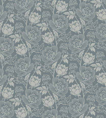 Peony Wallpaper by Farrow & Ball De Nimes / Light Blue