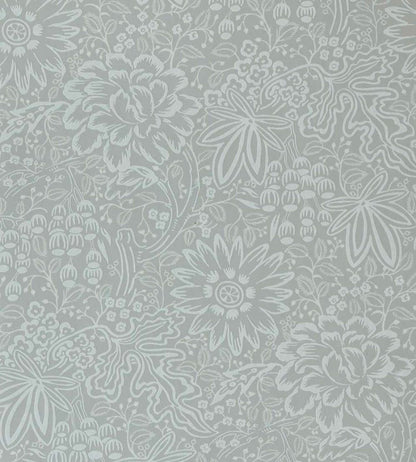Peony Garden Wallpaper by 1838 Wallcoverings Pewter