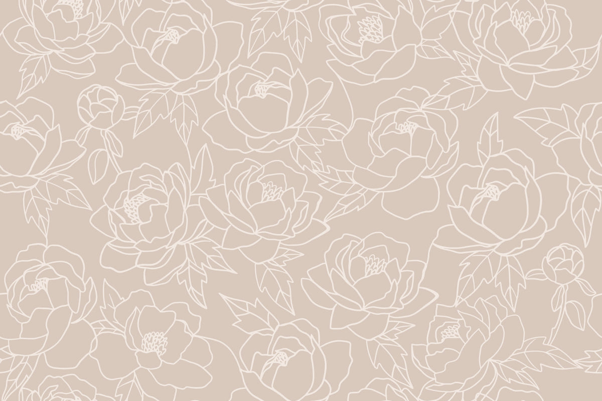 Peony Neutral mural by Hovia