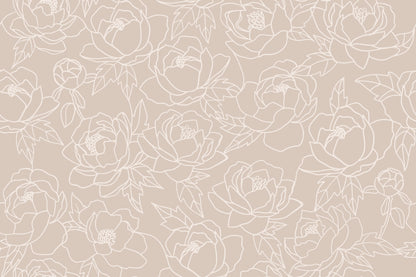 Peony Neutral mural by Hovia