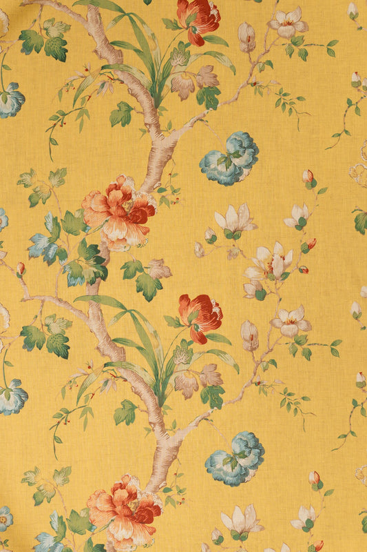 Peony Trail Fabric by Jean Monro in Yellow