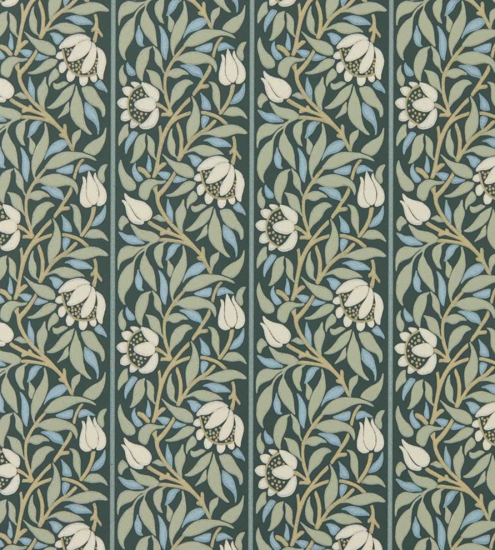 Peony Trellis Wallpaper by Morris & Co Bayleaf/Slate