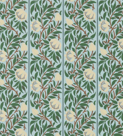 Peony Trellis Wallpaper by Morris & Co Soft Blue/Nettle