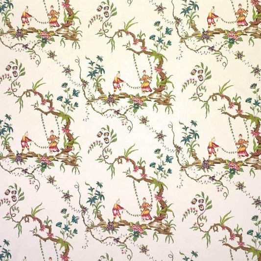 Percale Escarpolette Crème fabric by Charles Burger