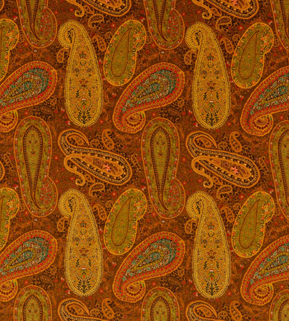 Peregrine Paisley Velvet Fabric by Mulberry Home Spice