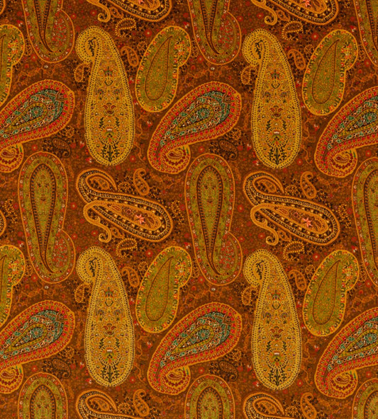 Peregrine Paisley Velvet Fabric by Mulberry Home Spice