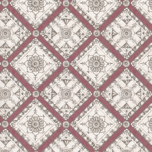 Pergolesi Wallpaper by Nile & York in Burgundy