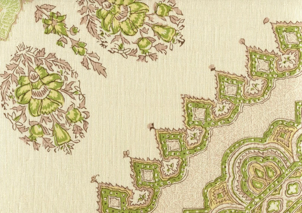 Persepolis Fig/Taupe on Cream Linen fabric by Home Couture