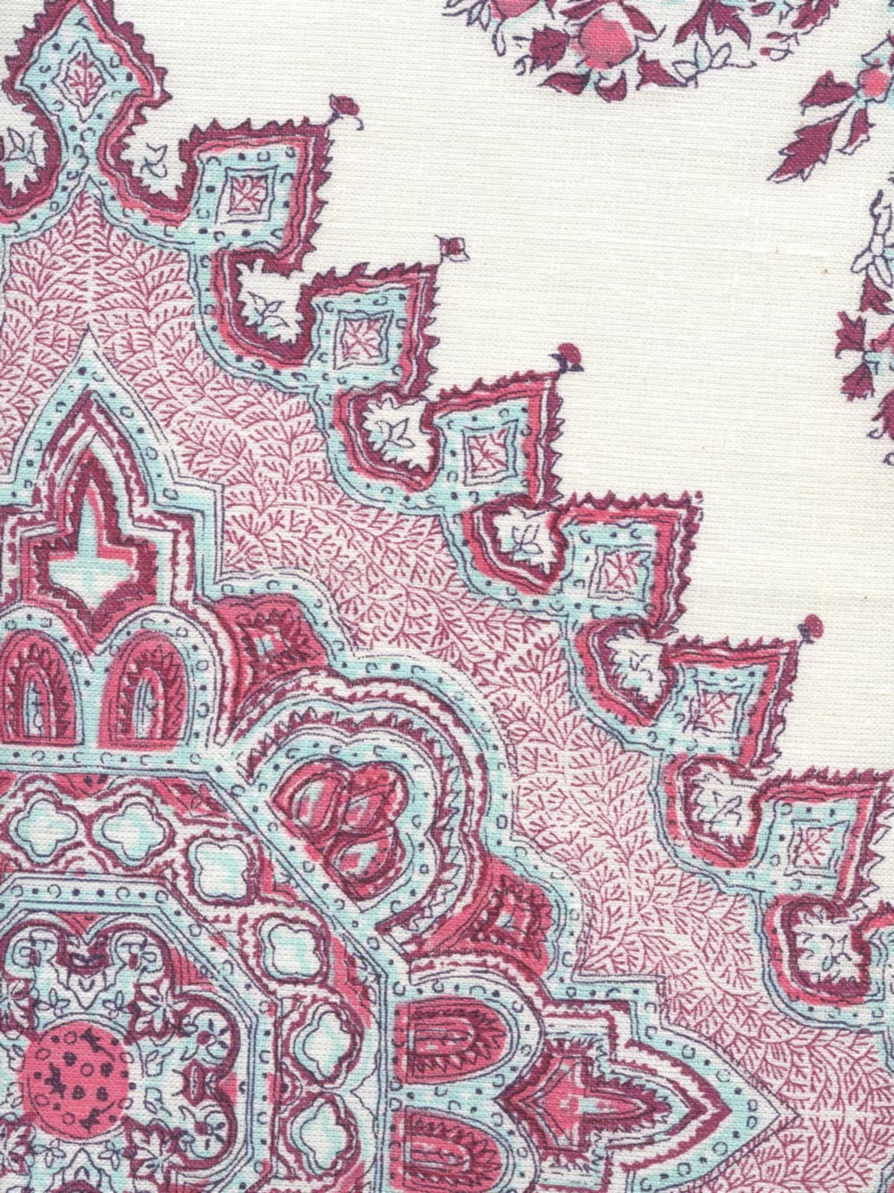Persepolis Red Burgundy Purple on Ivory fabric by Home Couture