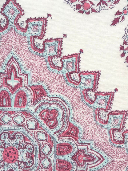 Persepolis Red Burgundy Purple on Ivory fabric by Home Couture