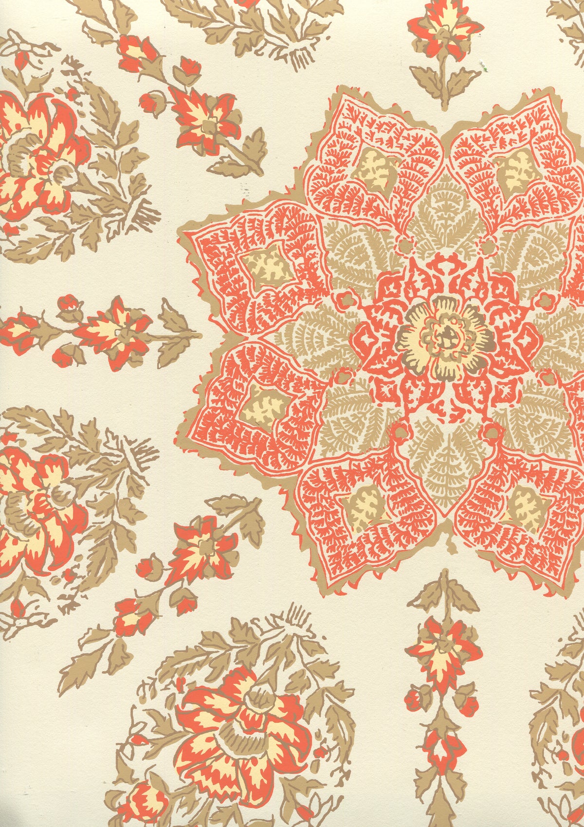 Persepolis Melon/Camel on Off White wallpaper by Home Couture