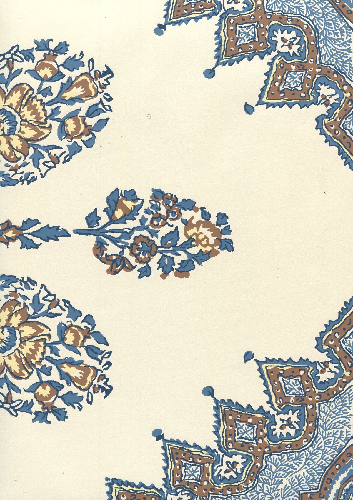 Persepolis Brown Navy on Off White wallpaper by Home Couture