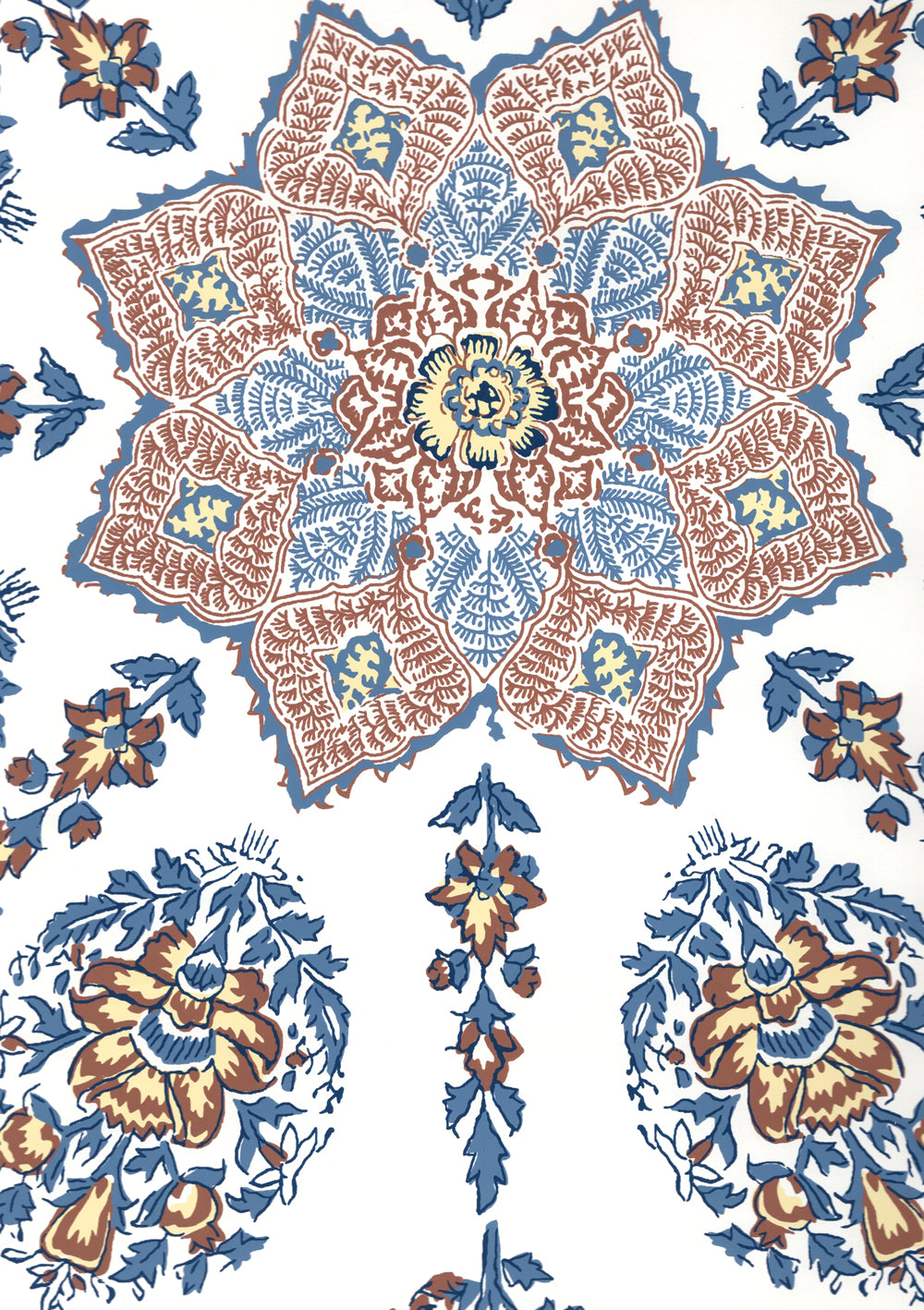 Persepolis Brown Navy on White wallpaper by Home Couture