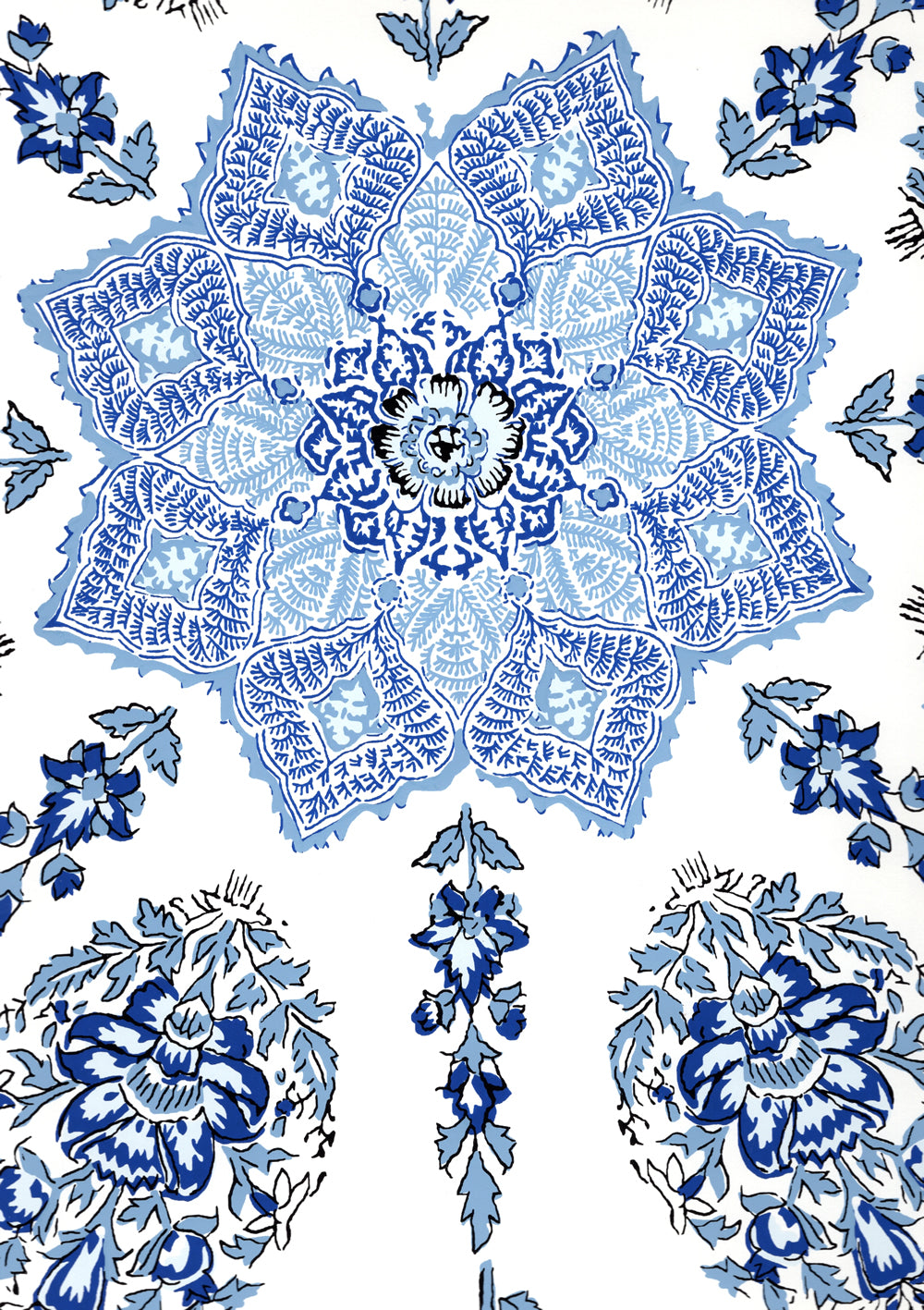 Persepolis Navy French Blue on White wallpaper by Home Couture