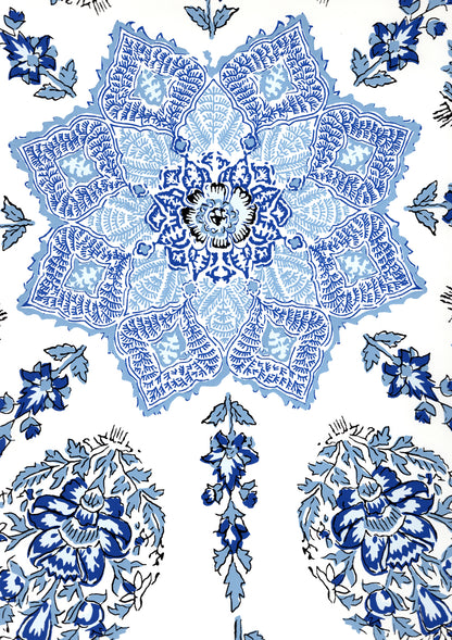 Persepolis Navy French Blue on White wallpaper by Home Couture