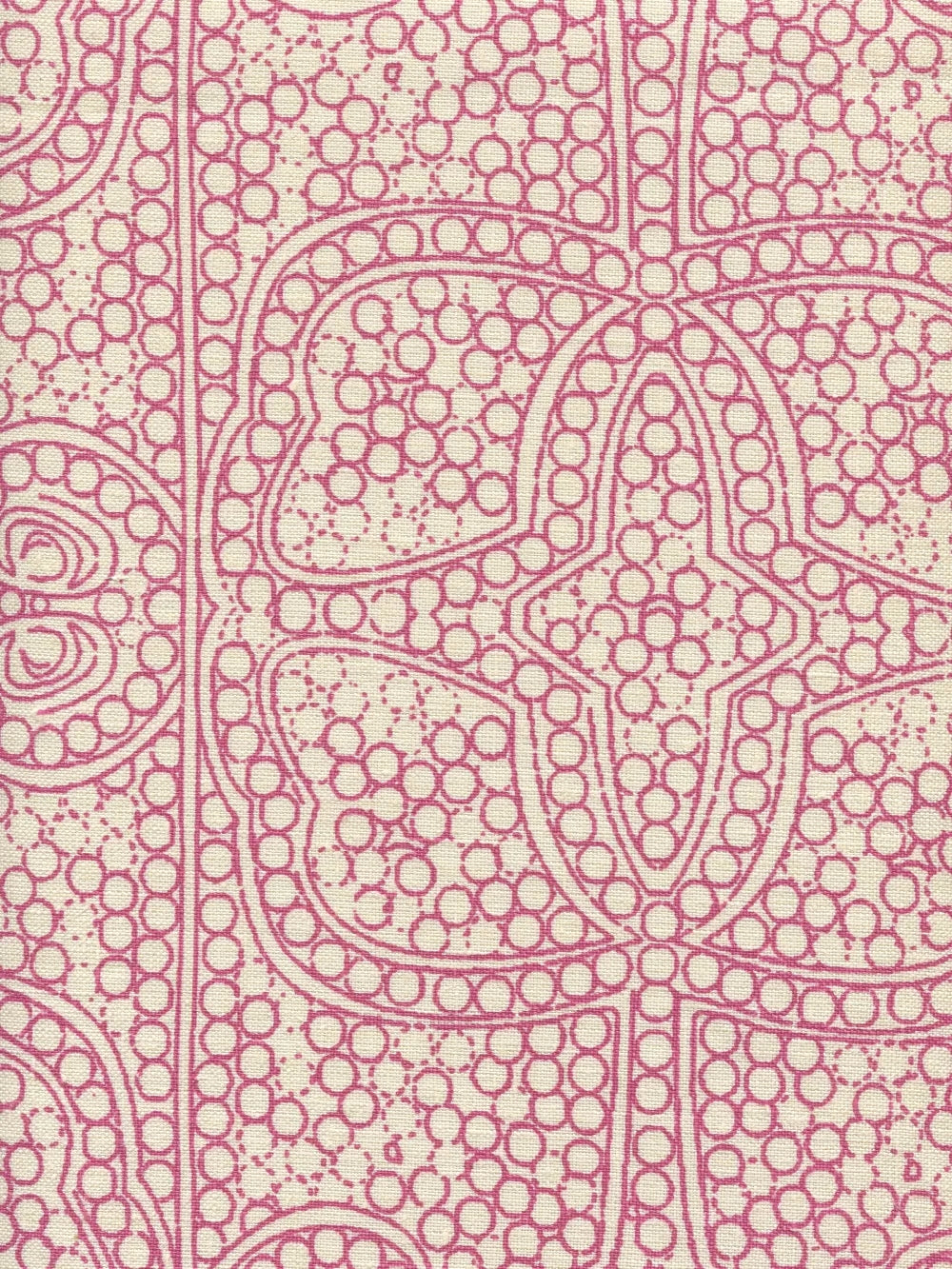 Persia Flamingo on Taj Ecru fabric by Cloth & Paper