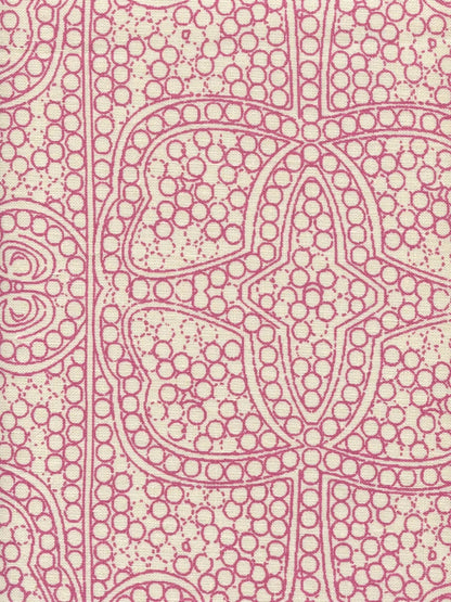 Persia Flamingo on Taj Ecru fabric by Cloth & Paper