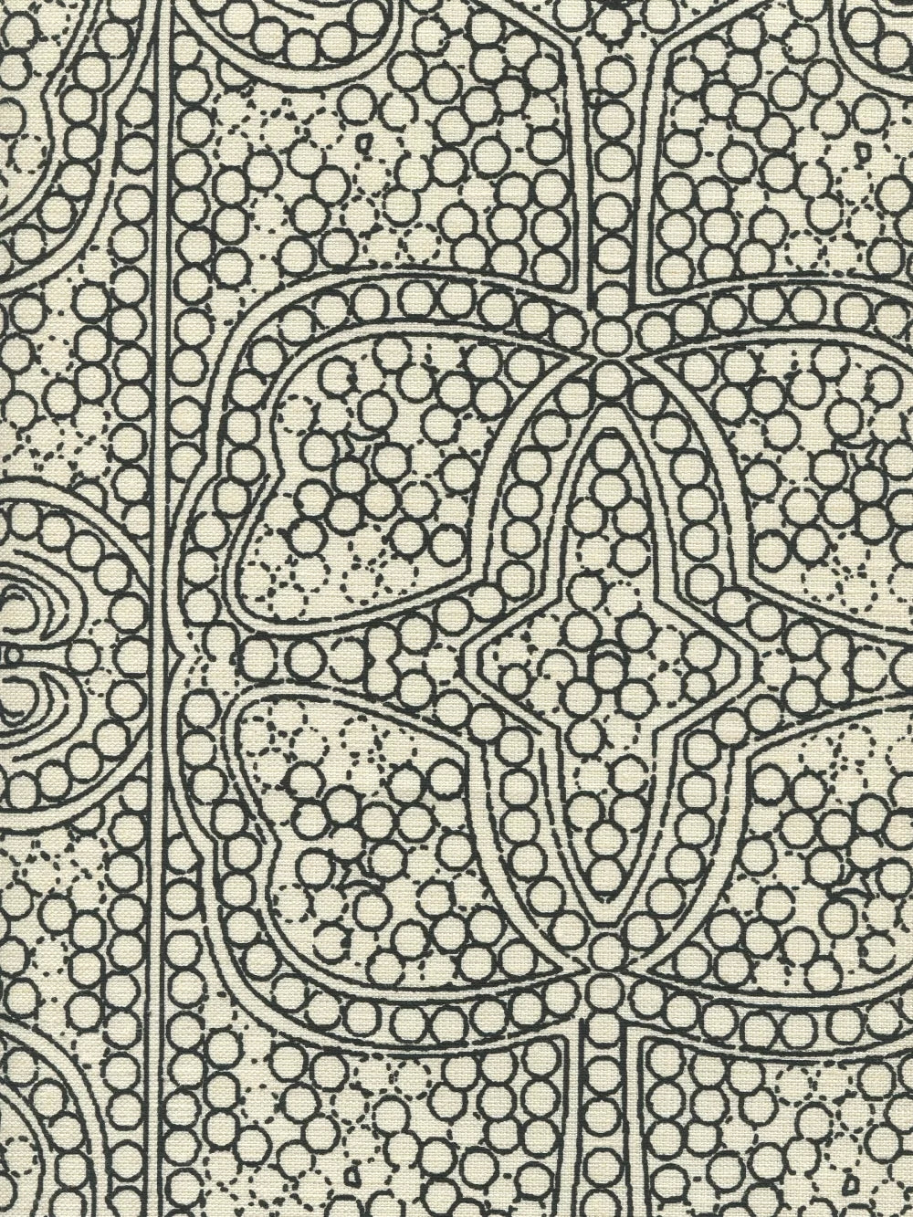 Persia Black on Taj Ecru fabric by Cloth & Paper