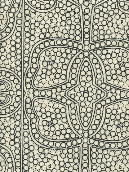 Persia Black on Taj Ecru fabric by Cloth & Paper