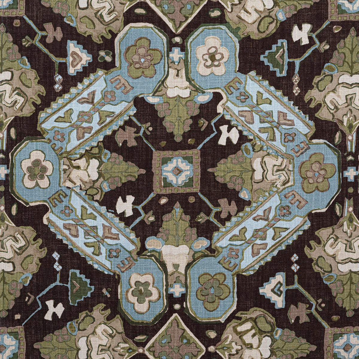 Persian Carpet Fabric by Thibaut in Brown (F910826)