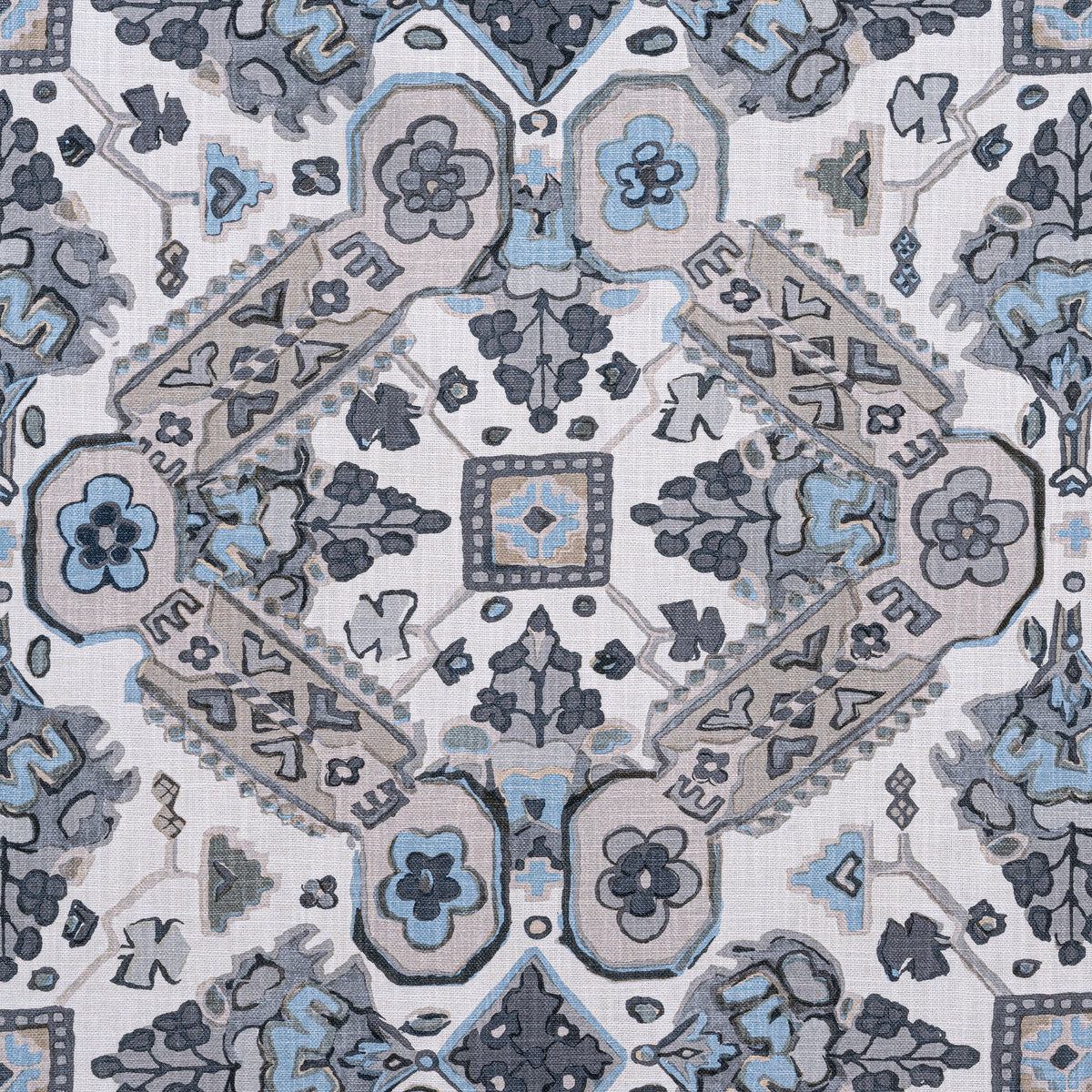 Persian Carpet Fabric by Thibaut in Grey & Beige (F910828)