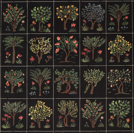 Persian Garden Small Scale Midnight wallpaper by Lisa Fine Textiles