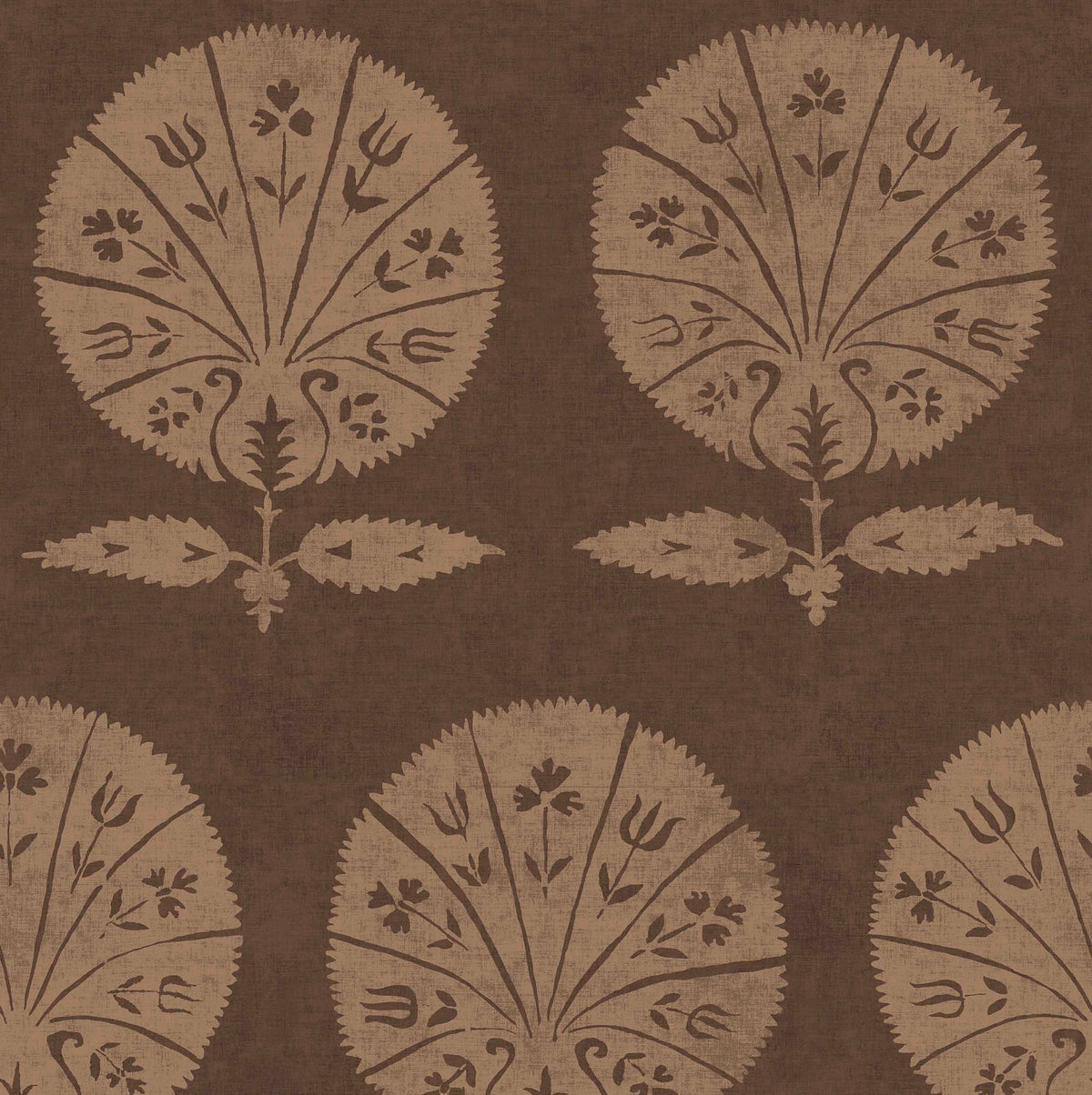 Persian Poppy Chocolate wallpaper by Penny Morrison
