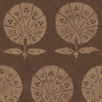 Persian Poppy Chocolate wallpaper by Penny Morrison